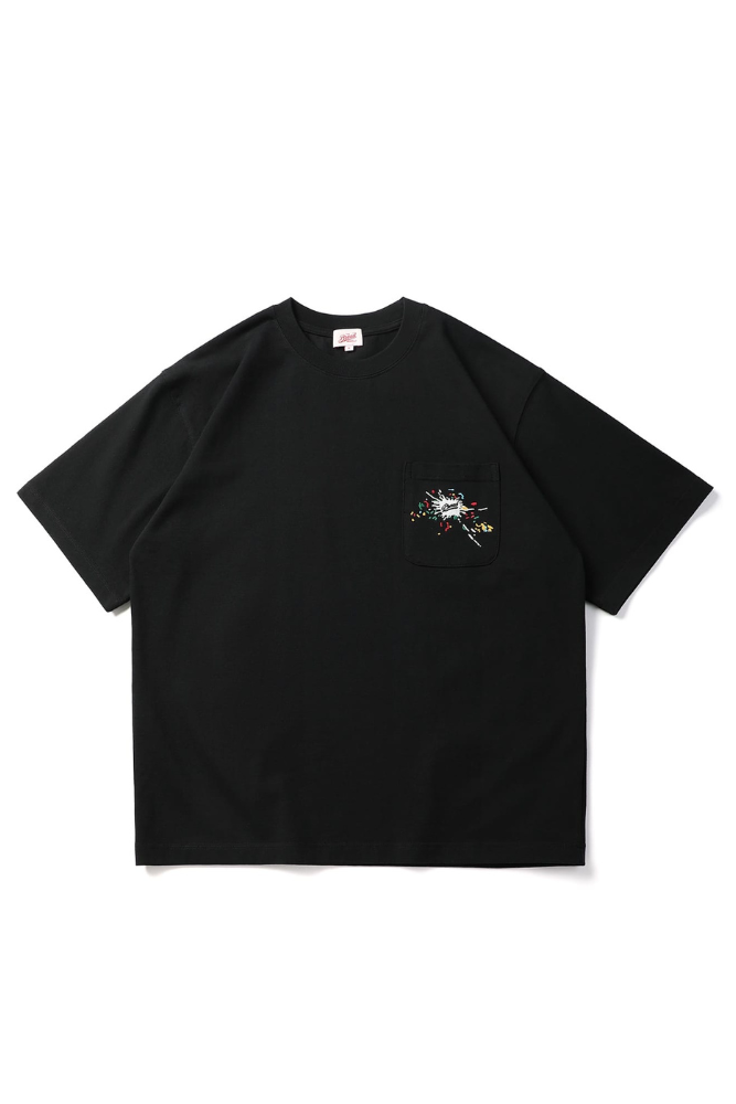 Embroidery Chest Pocket Tee In Black