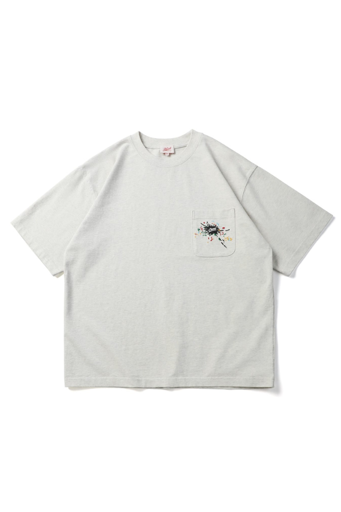Embroidery Chest Pocket Tee In Grey