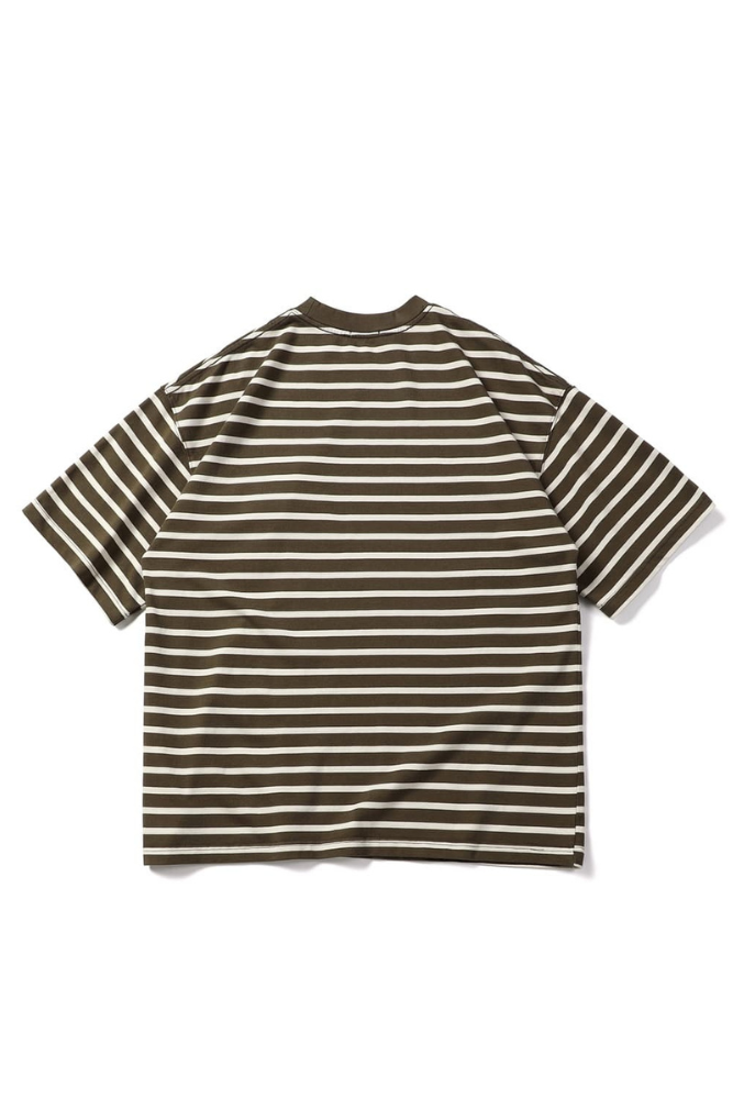 Stripe Chest Pocket Tee In Green