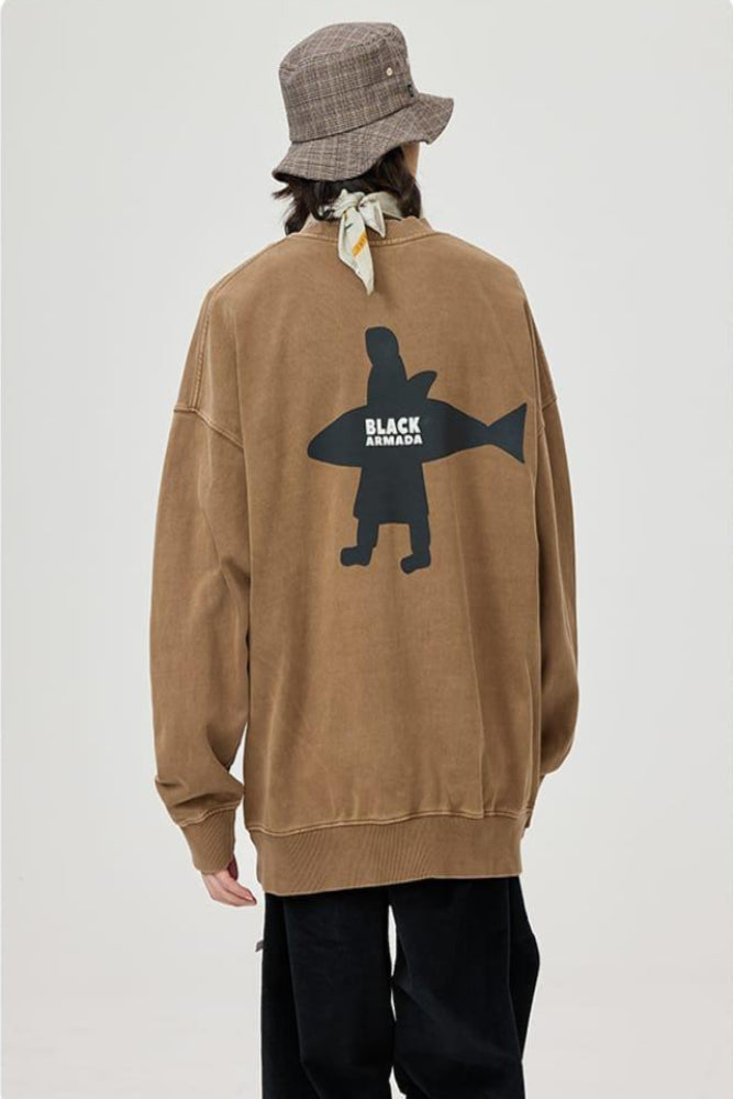 Black Armada Sweatshirt in Camel