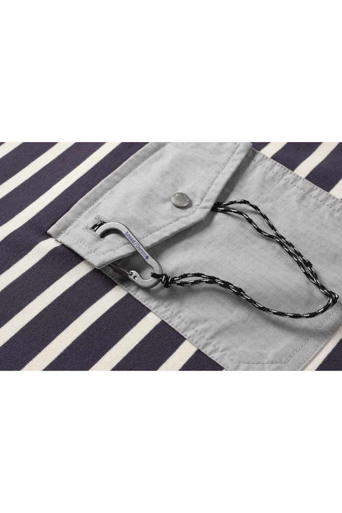 Stripe Chest Pocket Tee In Green