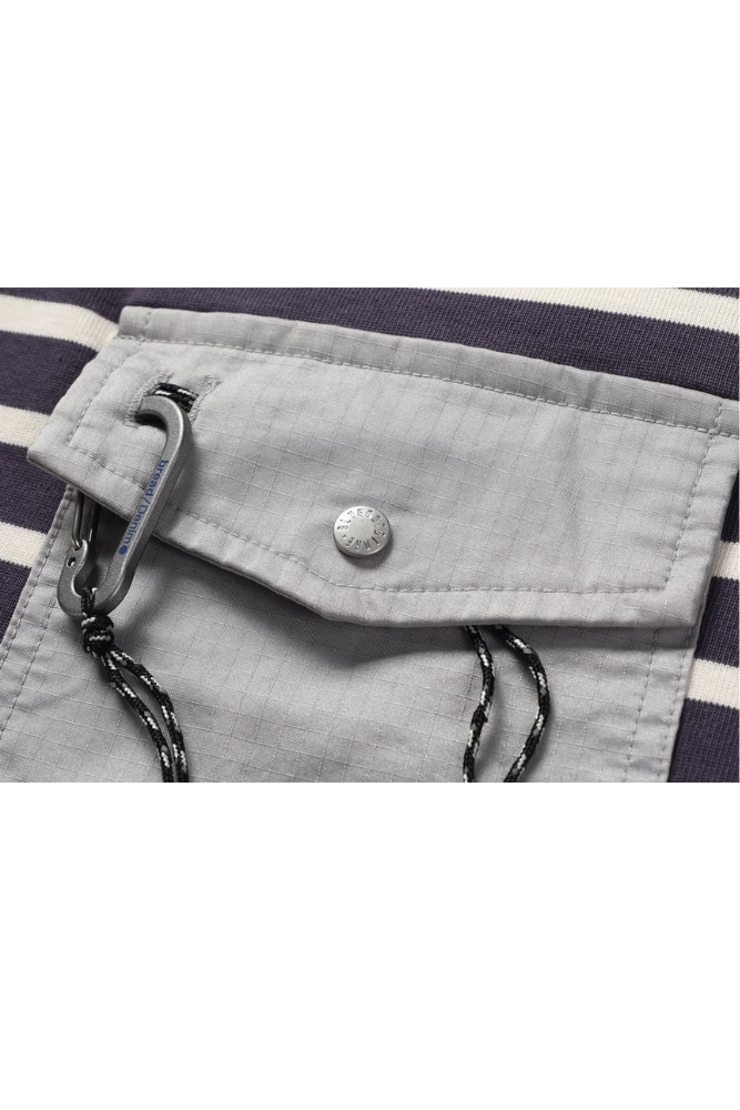 Stripe Chest Pocket Tee In White