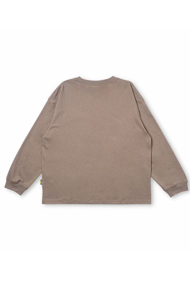 City Boy Print Long Sleeve Tee In Khaki