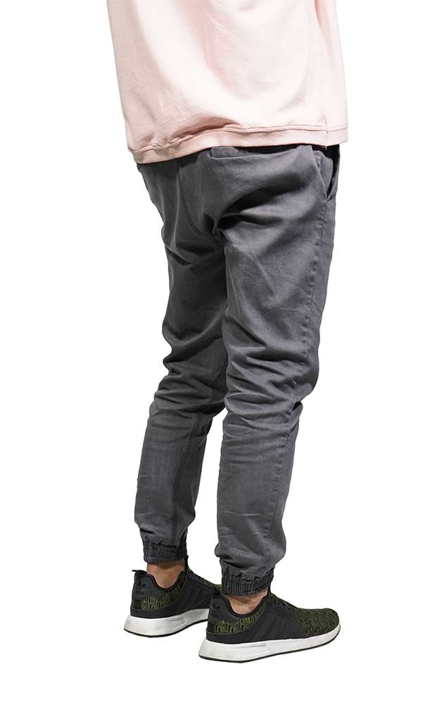 灰色牛仔慢跑褲