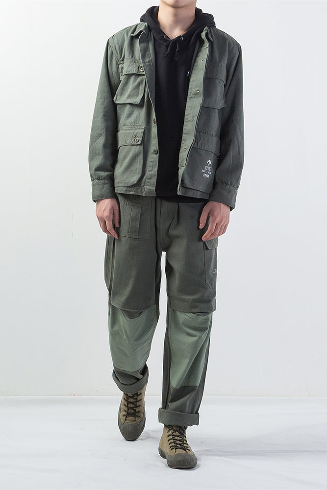 2 Tone Pants In Army Green