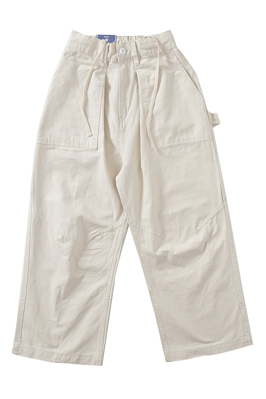Loose Straight Pants In White