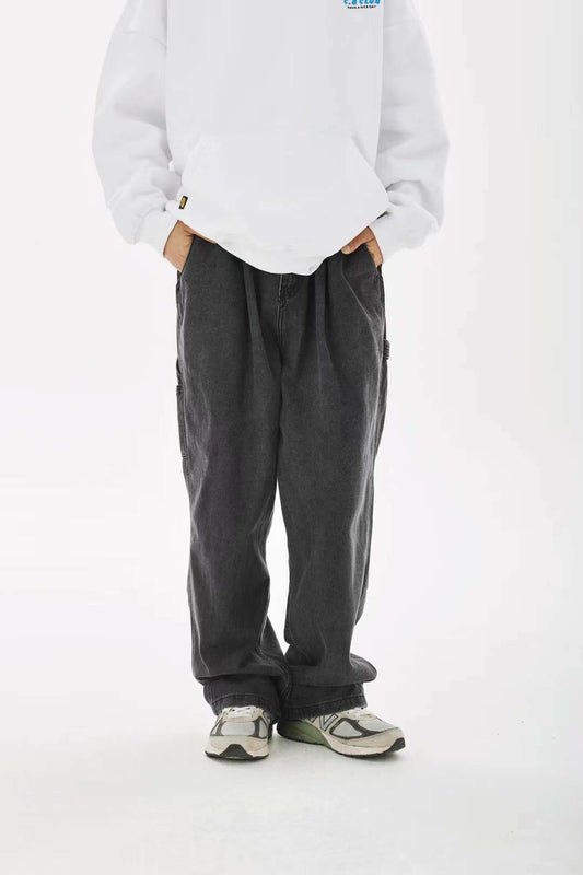 Unisex Balloon Jeans In Black