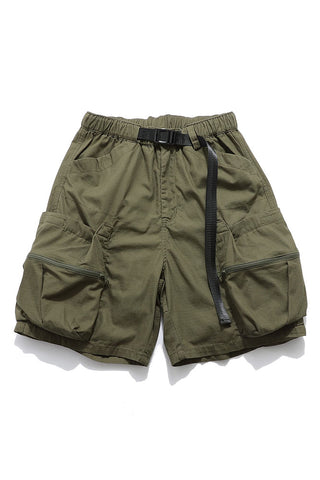 3D Pocket Shorts In Army Green