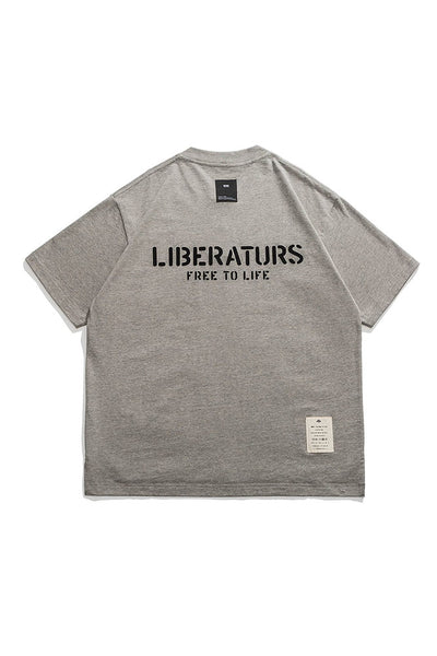 Half Open Collar T-Shirt In Grey