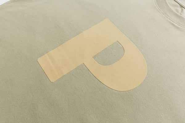 P Print Short Sleeve T-Shirt In Green Tea