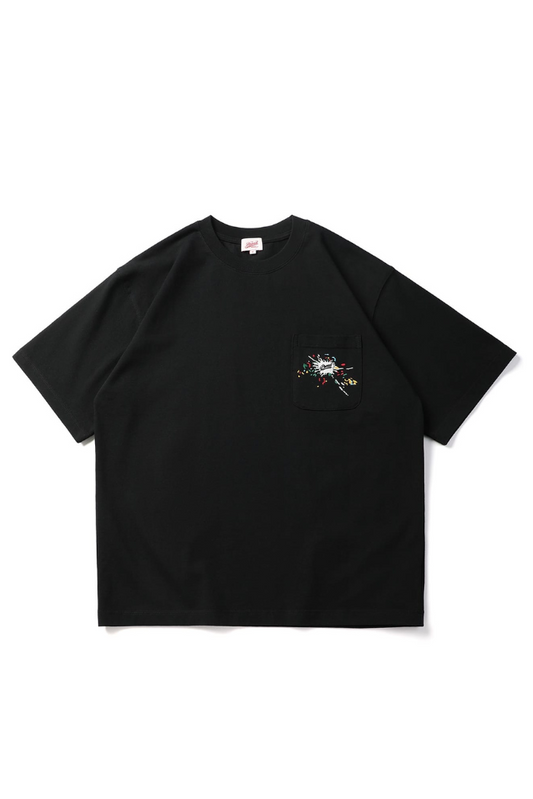 Embroidery Chest Pocket Tee In Black