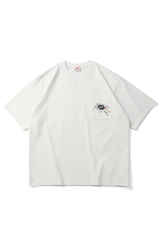 Embroidery Chest Pocket Tee In White
