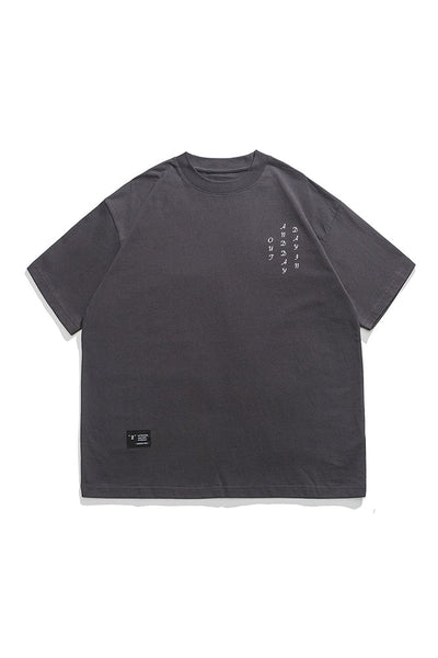 India Pattern Short Sleeve T-Shirt In Grey