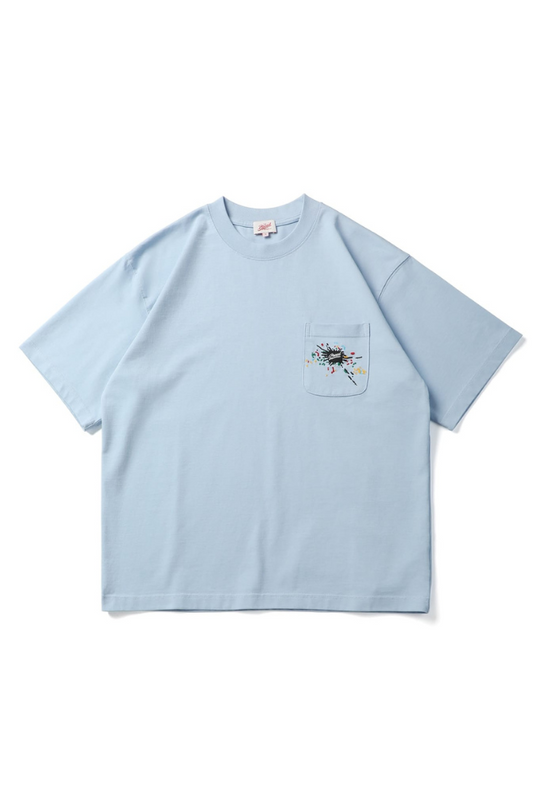 Embroidery Chest Pocket Tee In Blue