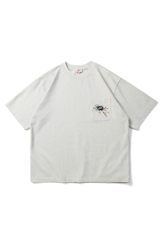 Embroidery Chest Pocket Tee In Grey