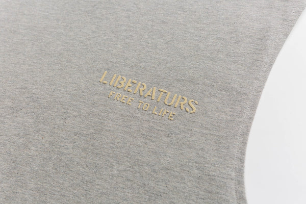 Logo Printed Vest Tee In Grey