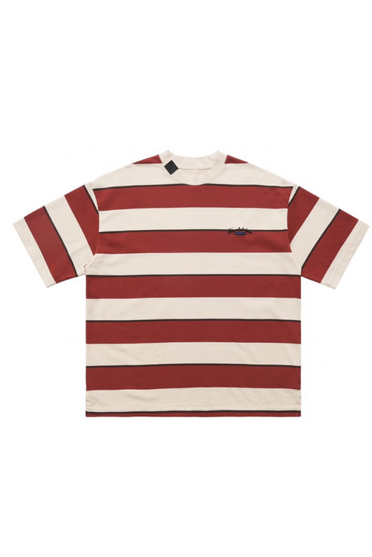 Strip Tee In Red