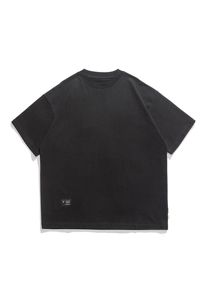 Round Neck Short Sleeve T-Shirt In Black