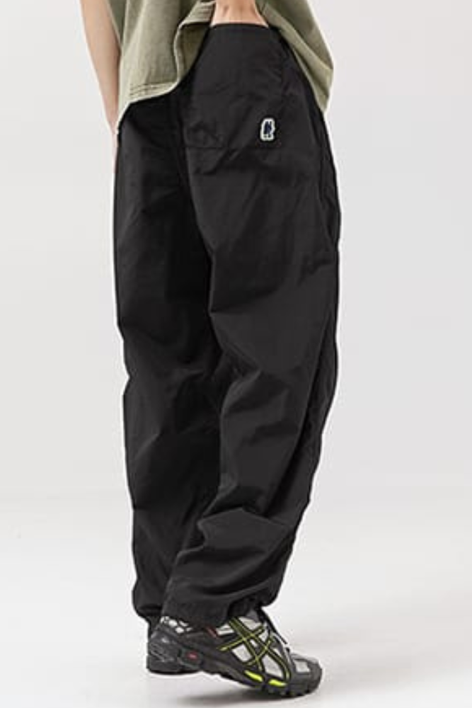 Windbreaker Loose Pants In Black