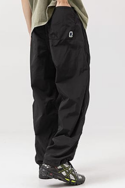 Windbreaker Loose Pants In Black