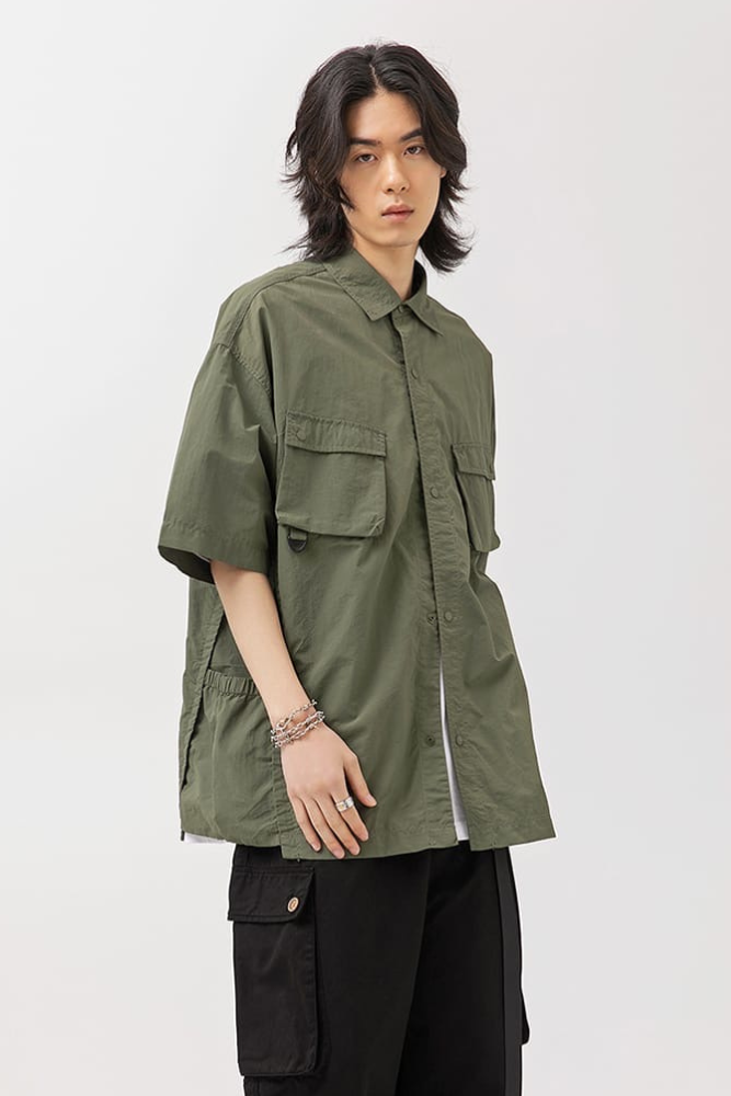 Hunter Hiker Short Sleeve Shirt In Army Green