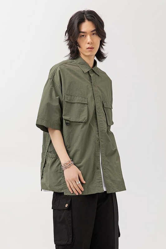 Hunter Hiker Short Sleeve Shirt In Army Green