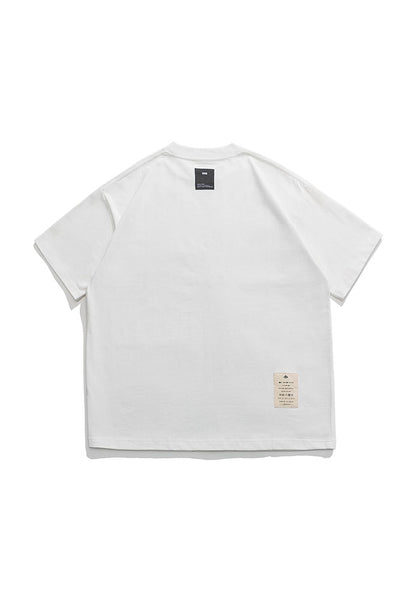 Round Neck Short Sleeve T-Shirt In White