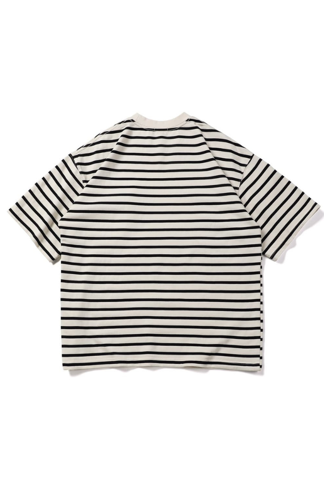 Stripe Chest Pocket Tee In White