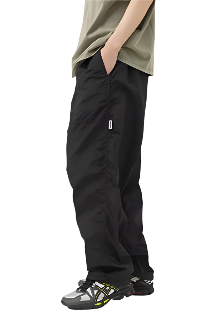 Windbreaker Loose Pants In Black