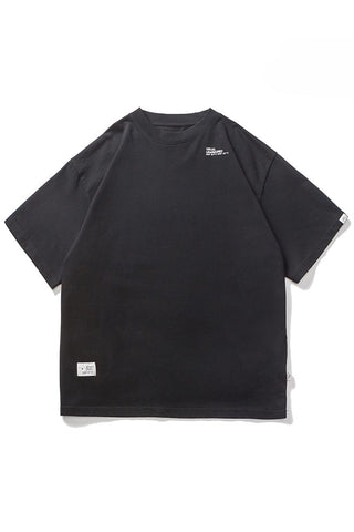 Shoulder Print Short-Sleeve T-Shirt In Black