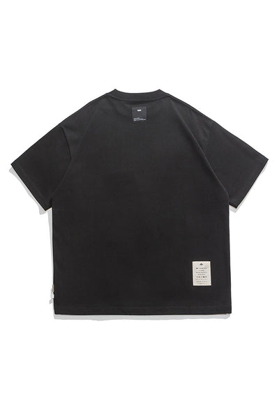 Round Neck Short Sleeve T-Shirt In Black