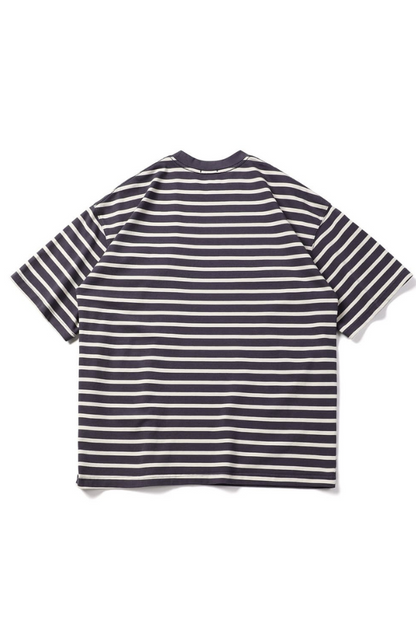 Stripe Chest Pocket Tee In Black