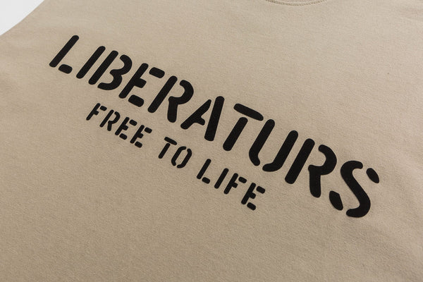 Liberaturs Printed Vest Tee In Light Khaki