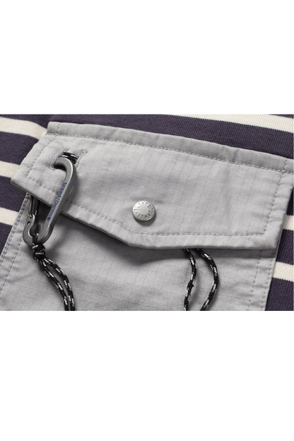 Stripe Chest Pocket Tee In White