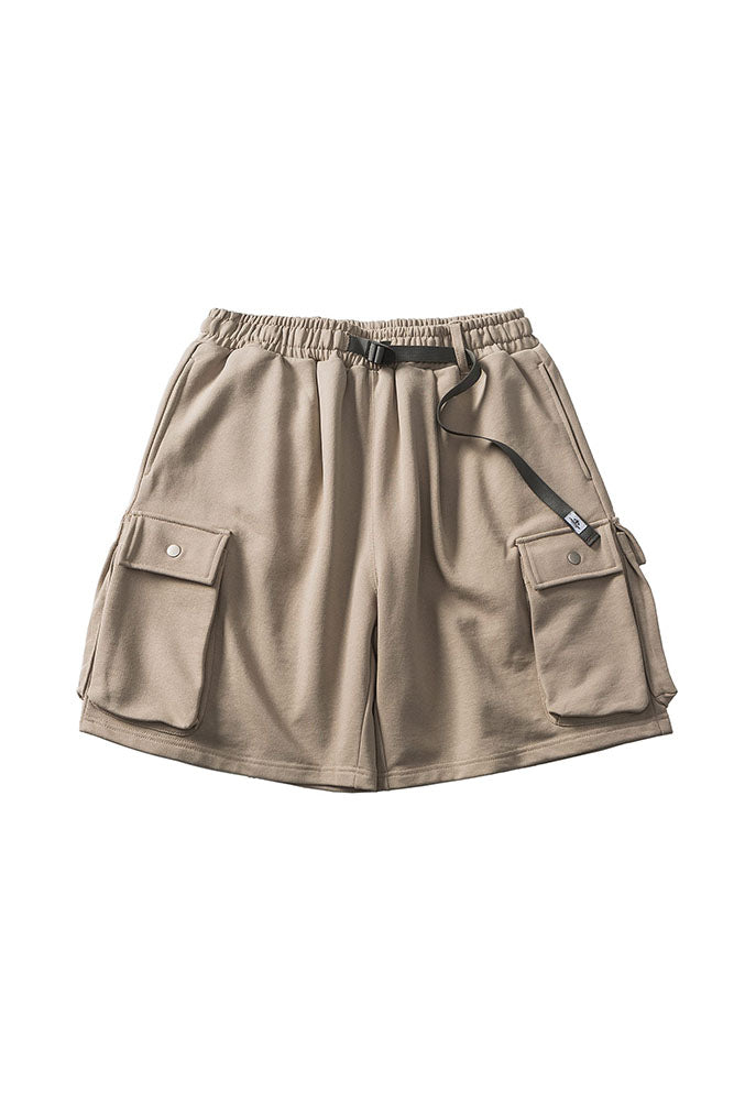 Cargo Sweater Shorts In Light Khaki