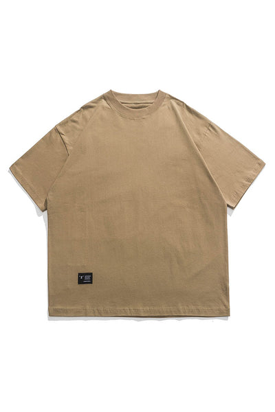 Round Neck Short Sleeve T-Shirt In Dark Brown