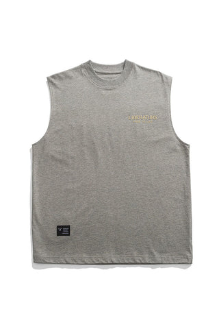 Logo Printed Vest Tee In Grey