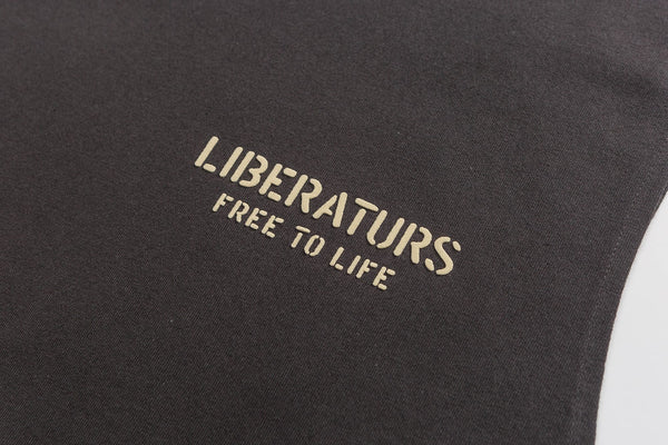 Logo Printed Vest Tee In Dark Grey