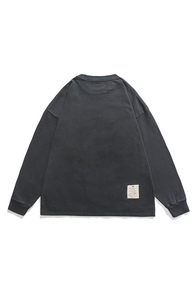 Feng Tiao Yu Shun Print Washed T-Shirt