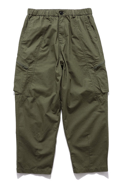 Contrast Cargo Pants In Army Green