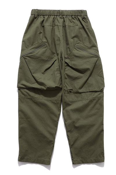 Contrast Cargo Pants In Army Green