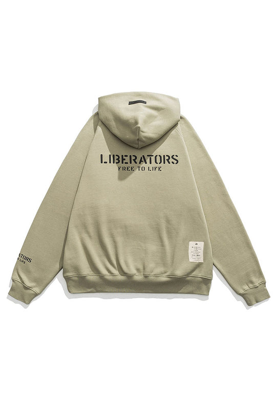 Liberators Print Hoodies with back In Green