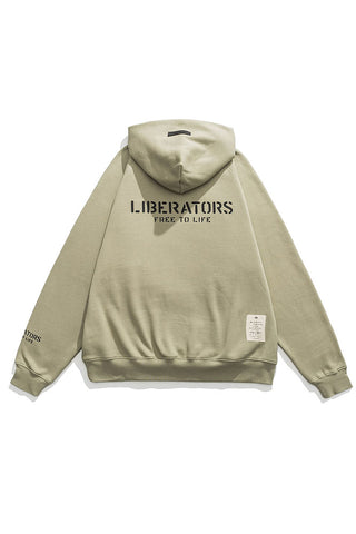 Liberators Print Hoodies with back In Green