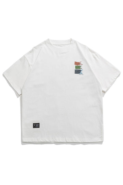 Mountains Banner Short Sleeve T-Shirt In White