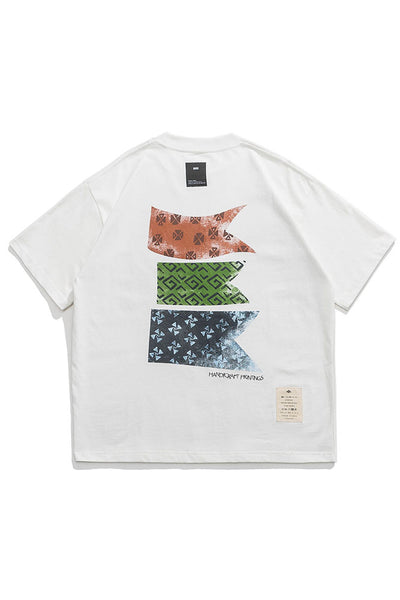 Mountains Banner Short Sleeve T-Shirt In White