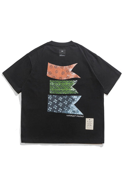 Mountains Banner Short Sleeve T-Shirt In Black