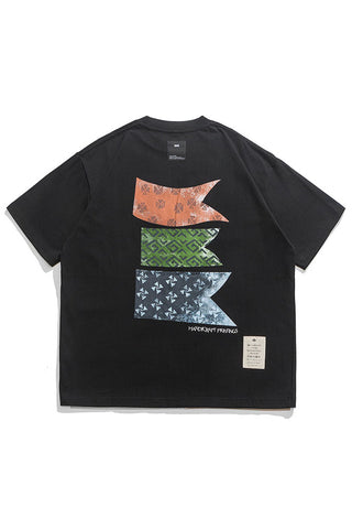 Mountains Banner Short Sleeve T-Shirt In Black