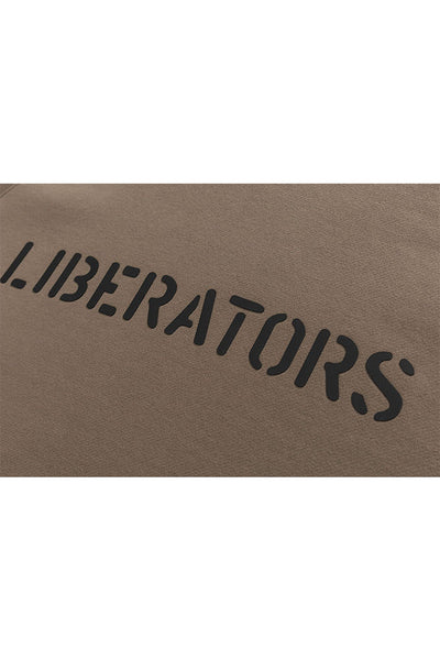 Liberators Print Hoodies In Brown