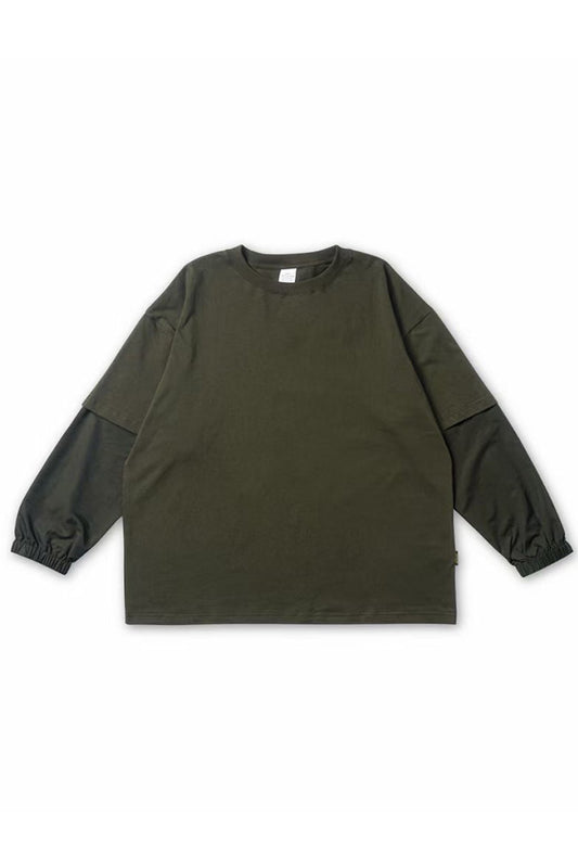 Long Sleeve Layer Tee In Army Green