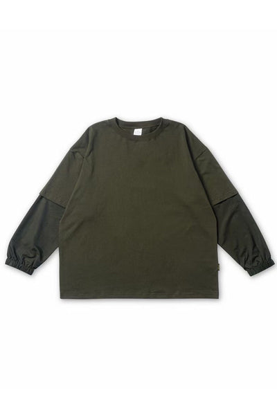 Long Sleeve Layer Tee In Army Green